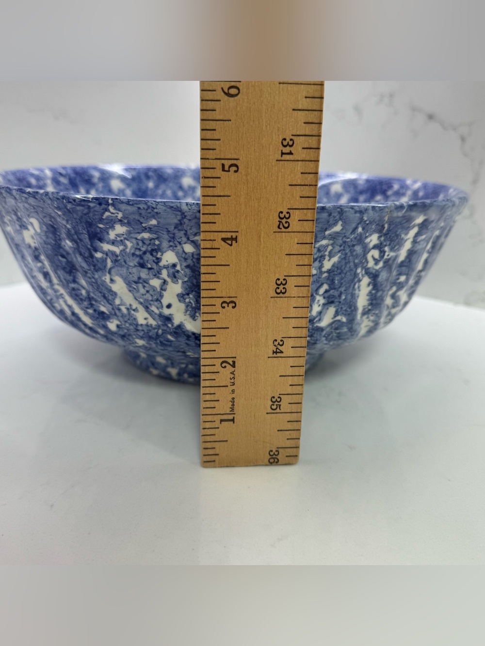 Vintage Stovit Italian Spongeware Mixing Bowl Set 7 Piece Hand Painted Italy - Picture 6 of 16